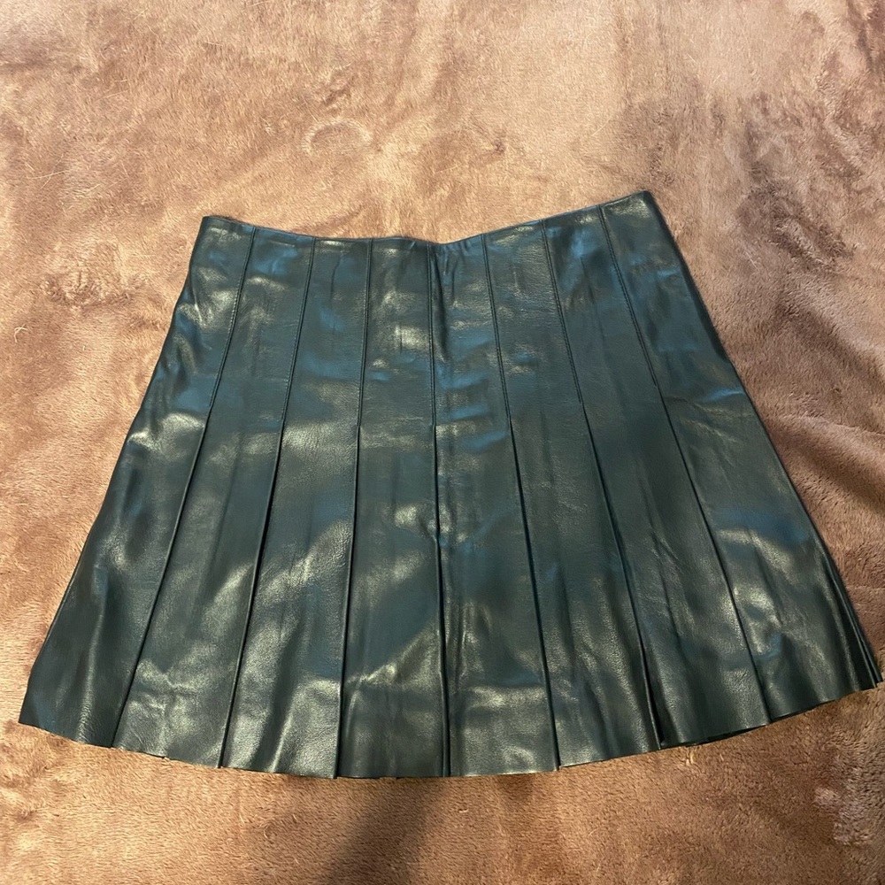 ANTONIO MELANI Black Leather Mini Skirt